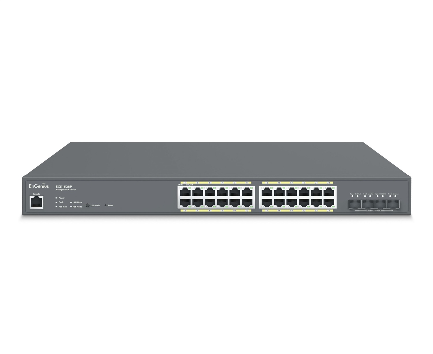 EnGenius ECS1528P Switch di Rete Gestito L2 24 Porte Gigabit Ethernet (10/100/1000) PoE 240W con 4 Porte SFP da 10Gb