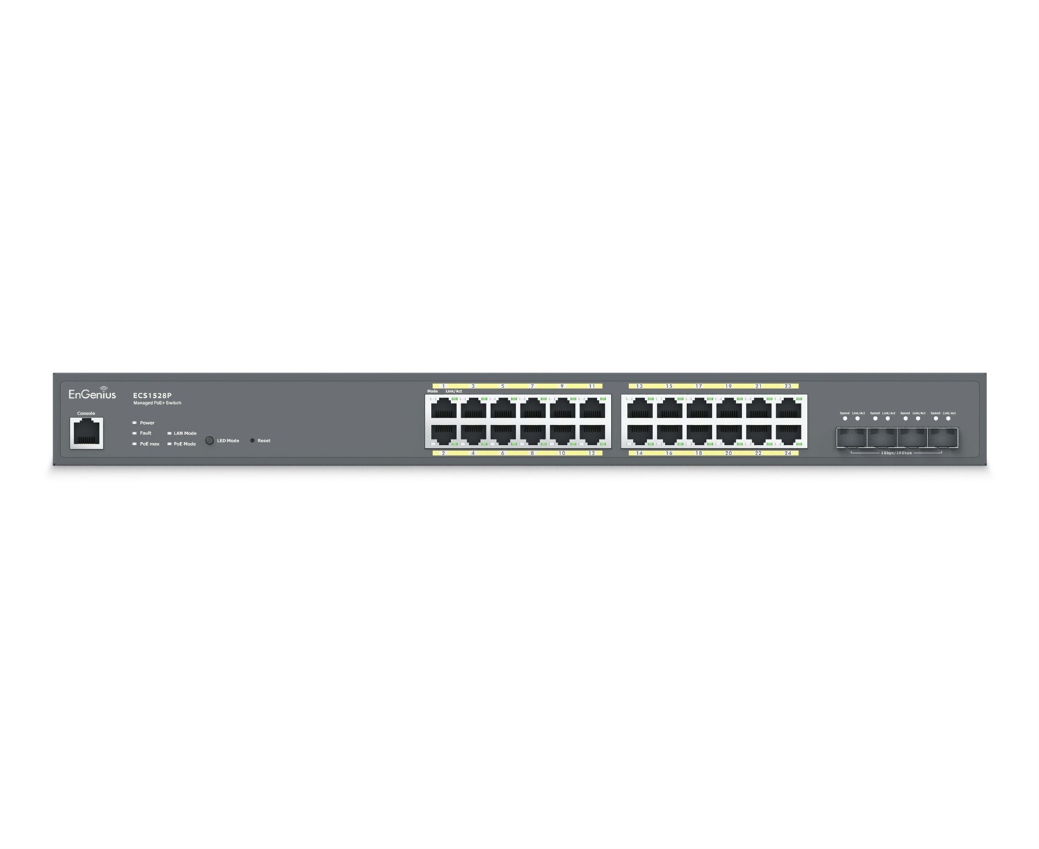 EnGenius ECS1528P Switch di Rete Gestito L2 24 Porte Gigabit Ethernet (10/100/1000) PoE 240W con 4 Porte SFP da 10Gb