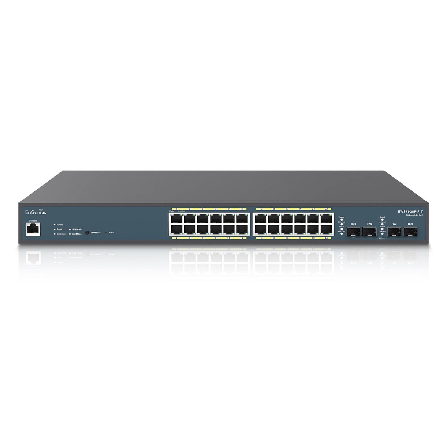 EnGenius EWS7928P-FIT Switch di Rete Gestito L2/L3 24 Porte Gigabit Ethernet PoE 240W con 4 Porte SFP