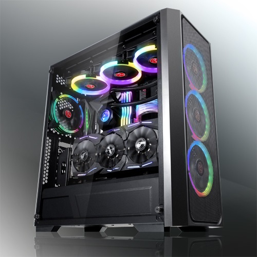RAIJINTEK Ponos MS Case Midi-Tower con Vetro Temperato e Mesh Nero