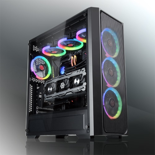 RAIJINTEK Ponos MS Case Midi-Tower con Vetro Temperato e Mesh Nero