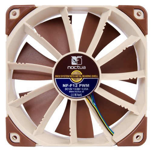 Noctua NF-F12 PWM Ventilatore 12 cm Beige e Marrone - 300 a 1500 Giri/min, 18,6 dB a 22,4 dB, Flusso d'aria 93,4 m³/h