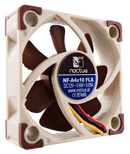 Noctua NF-A4X10-FLX Ventilatore 4 cm - 4500 Giri/min, Flusso d'aria 8,2 m³/h, Rumorosità 12,9-17,9 dB, Beige e Marrone