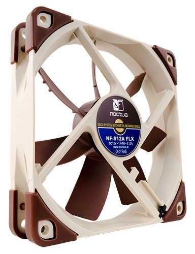 Noctua NF-S12A FLX Ventilatore Silenzioso 120 mm 3-Pin Beige e Marrone, 700-1200 Giri/min, 17,8 dB