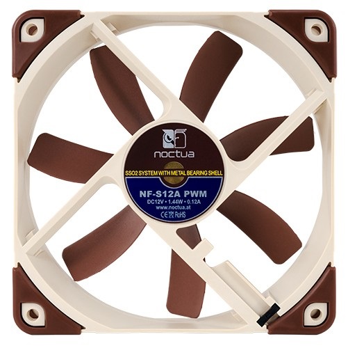 Noctua NF-S12A PWM Ventilatore 12 cm Beige e Marrone - 300-1200 Giri/min, 10,7-17,8 dB, 107,5 m³/h