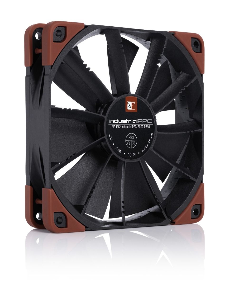 Noctua NF-F12 industrialPPC-3000 PWM Ventilatore 12 cm - 3000 Giri/min, 43,5 dB, Flusso d'aria 186,7 m³/h