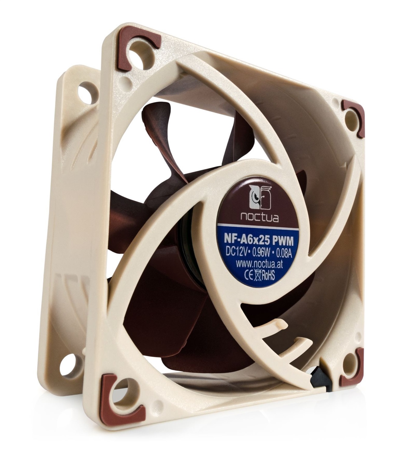 Noctua NF-A6x25 PWM Ventilatore 6 cm Beige e Marrone - 550 a 3000 Giri/min, 13,7 dB a 19,3 dB