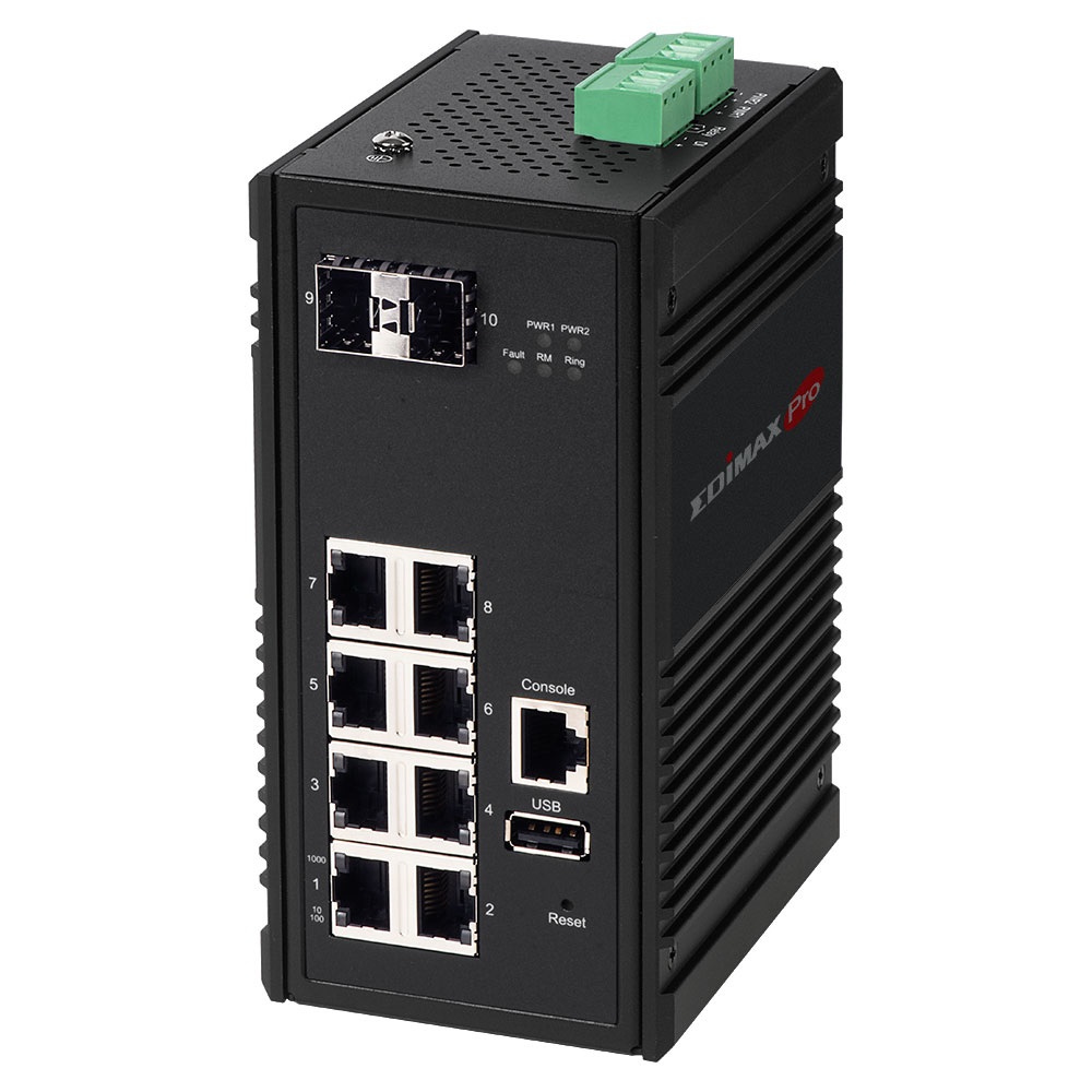 Edimax IGS-5208 Switch di Rete Gestito Gigabit Ethernet 8 Porte RJ-45 (10/100/1000) con 2 Slot SFP e Capacità di Commutazione 20 G