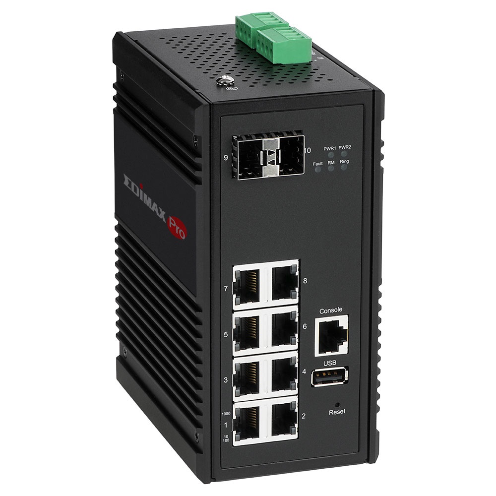 Edimax IGS-5208 Switch di Rete Gestito Gigabit Ethernet 8 Porte RJ-45 (10/100/1000) con 2 Slot SFP e Capacità di Commutazione 20 G