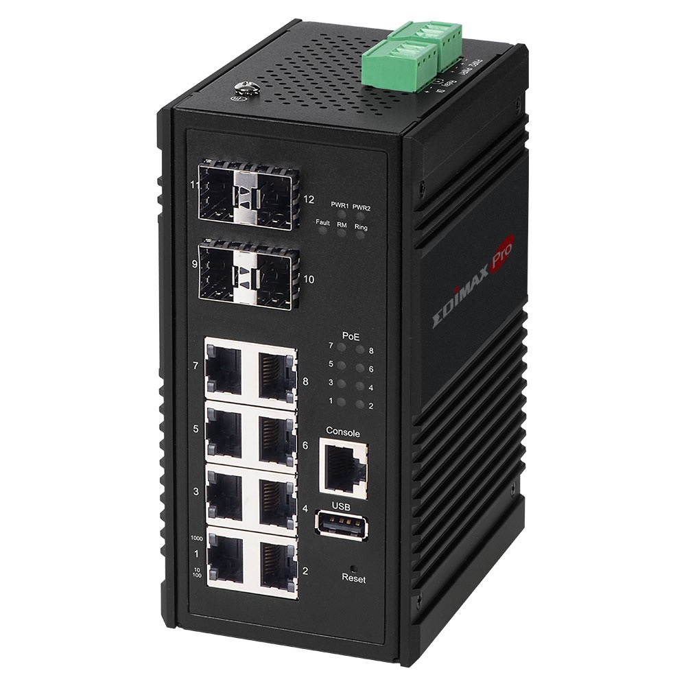Edimax IGS-5408P Switch di Rete Gestito Gigabit Ethernet (10/100/1000) con 8 Porte RJ-45 e Supporto Power over Ethernet (PoE) - Nero