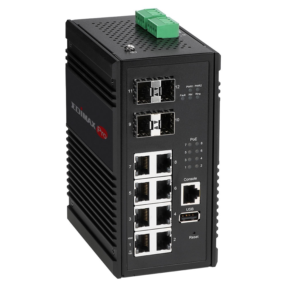 Edimax IGS-5408P Switch di Rete Gestito Gigabit Ethernet (10/100/1000) con 8 Porte RJ-45 e Supporto Power over Ethernet (PoE) - Nero