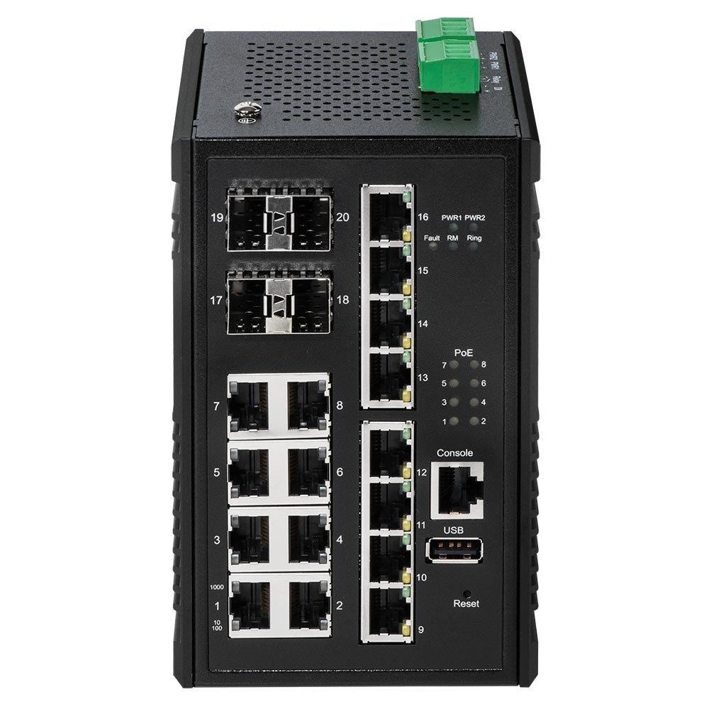 Edimax IGS-5416P Switch di Rete Gestito 16 Porte Gigabit Ethernet (10/100/1000) con Supporto Power over Ethernet (PoE) - Nero