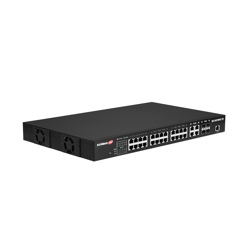 Edimax GS-5424PLC V2 Switch di Rete Gestito Gigabit Ethernet 28 Porte RJ-45 PoE 4 Porte SFP 1U Nero