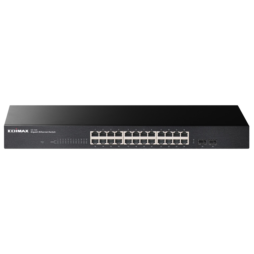 Edimax GS-1026 V3 Switch di Rete Non Gestito 26 Porte Gigabit Ethernet con 2 Porte SFP - Nero