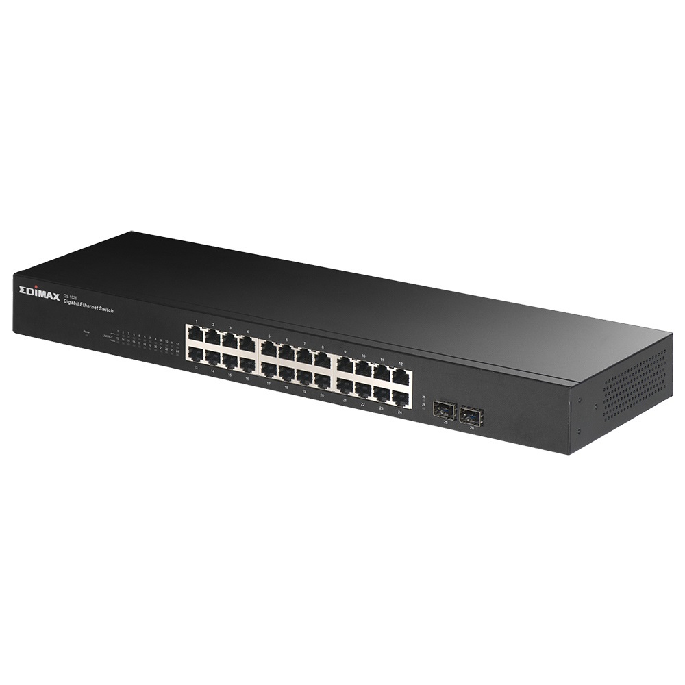 Edimax GS-1026 V3 Switch di Rete Non Gestito 26 Porte Gigabit Ethernet con 2 Porte SFP - Nero