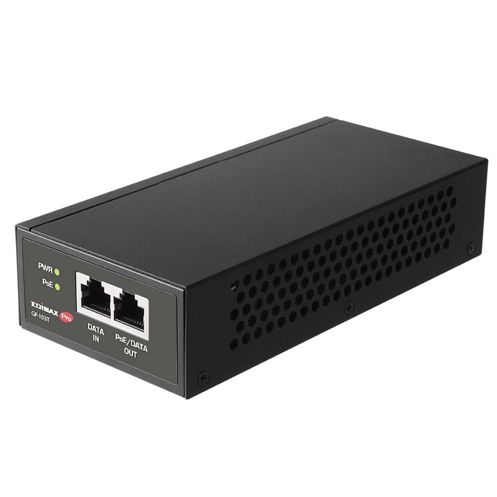 Edimax GP-103IT Adattatore PoE e Iniettore 10 Gigabit Ethernet, 100 Gigabit Ethernet, Gigabit Ethernet, 90W, IEEE 802.3af/at/bt, Nero