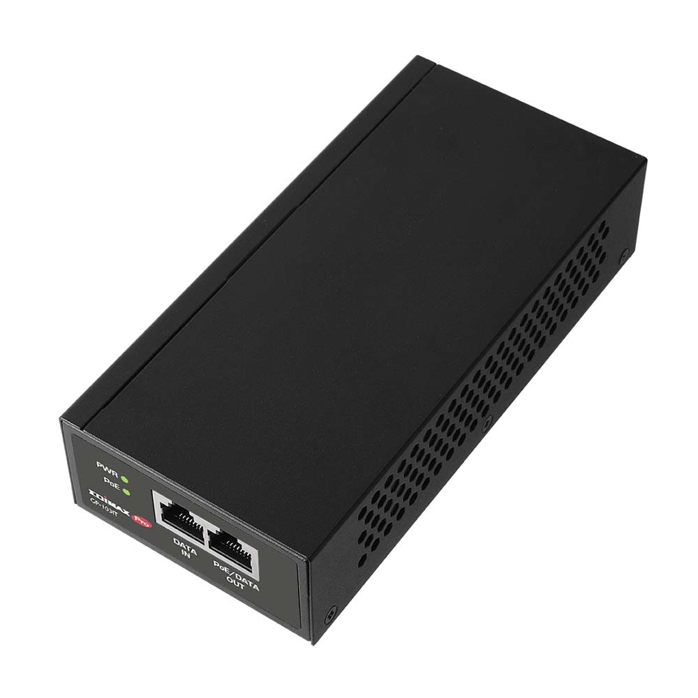Edimax GP-103IT Adattatore PoE e Iniettore 10 Gigabit Ethernet, 100 Gigabit Ethernet, Gigabit Ethernet, 90W, IEEE 802.3af/at/bt, Nero