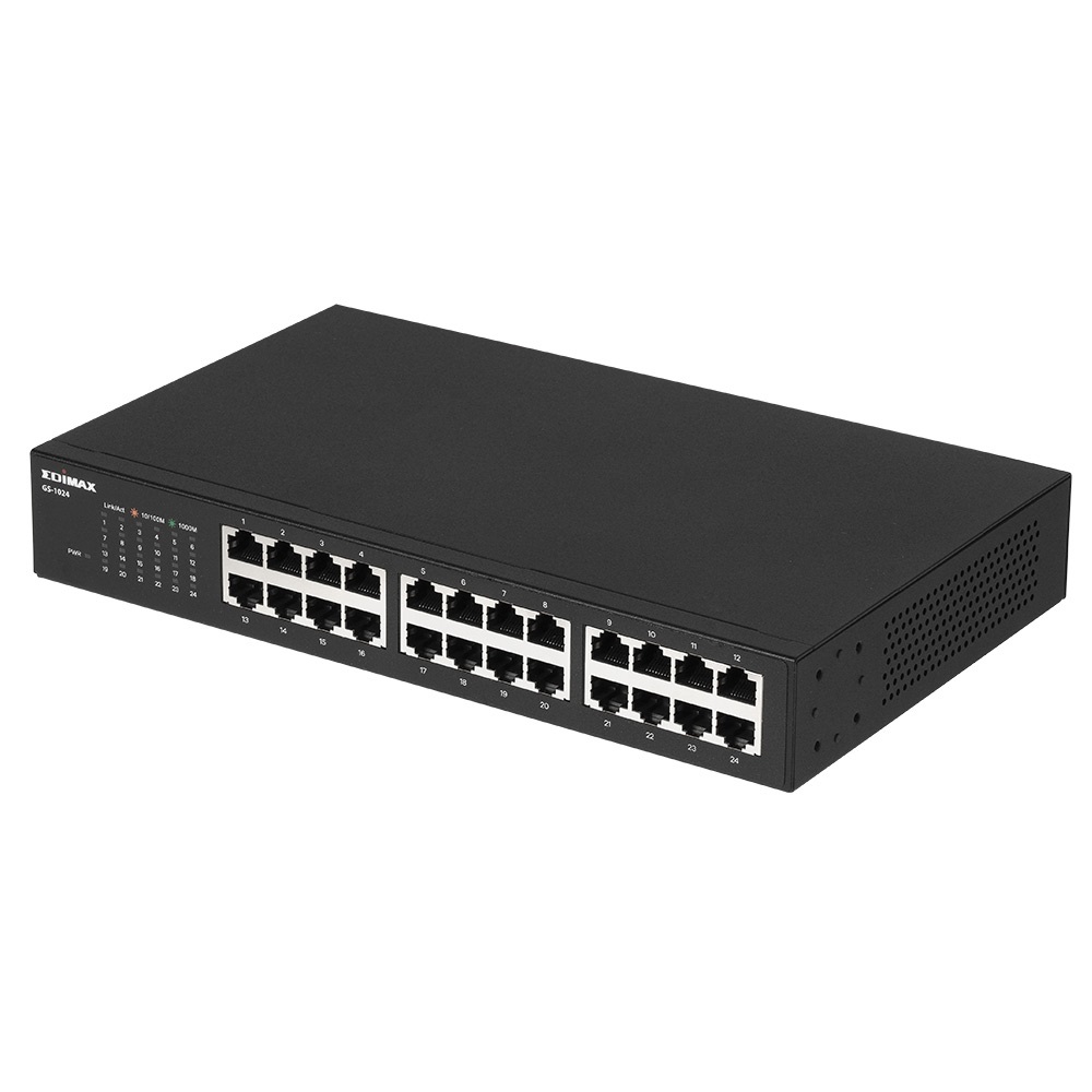 Edimax GS-1024 Switch di Rete Gigabit Ethernet Non Gestito 24 Porte RJ-45 Nero