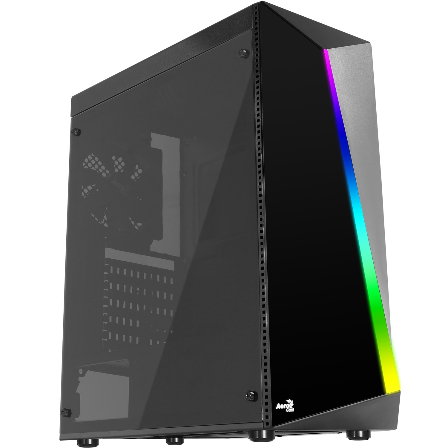 Aerocool Shard Midi Tower Nero - Case PC RGB con supporto per ATX, Micro-ATX, Mini-ITX e raffreddamento a liquido