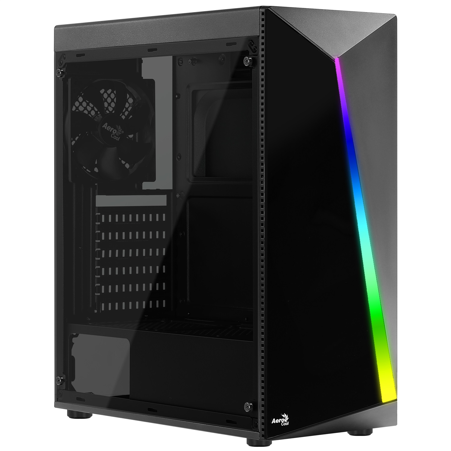 Aerocool Shard Midi Tower Nero - Case PC RGB con supporto per ATX, Micro-ATX, Mini-ITX e raffreddamento a liquido