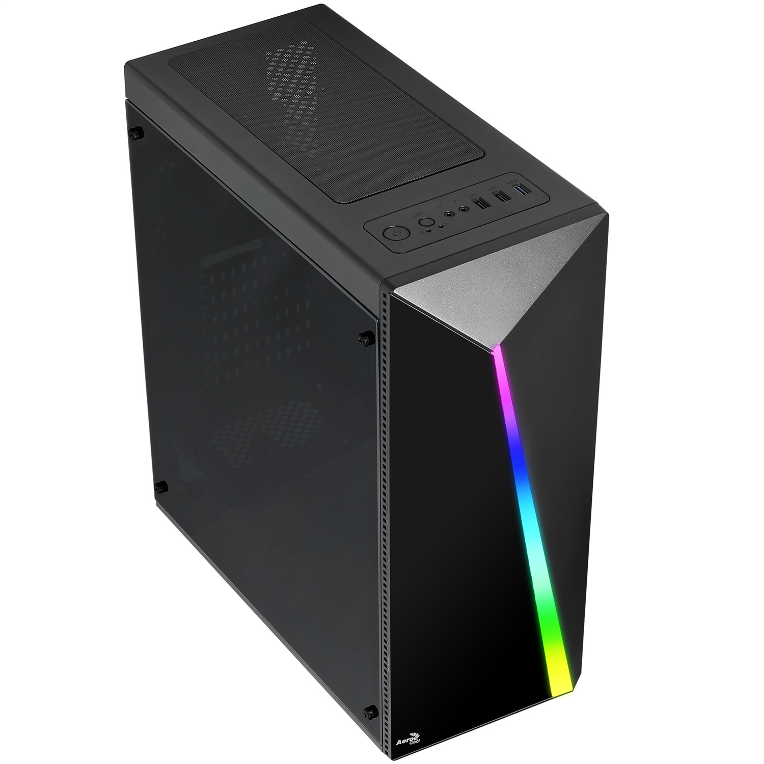 Aerocool Shard Midi Tower Nero - Case PC RGB con supporto per ATX, Micro-ATX, Mini-ITX e raffreddamento a liquido