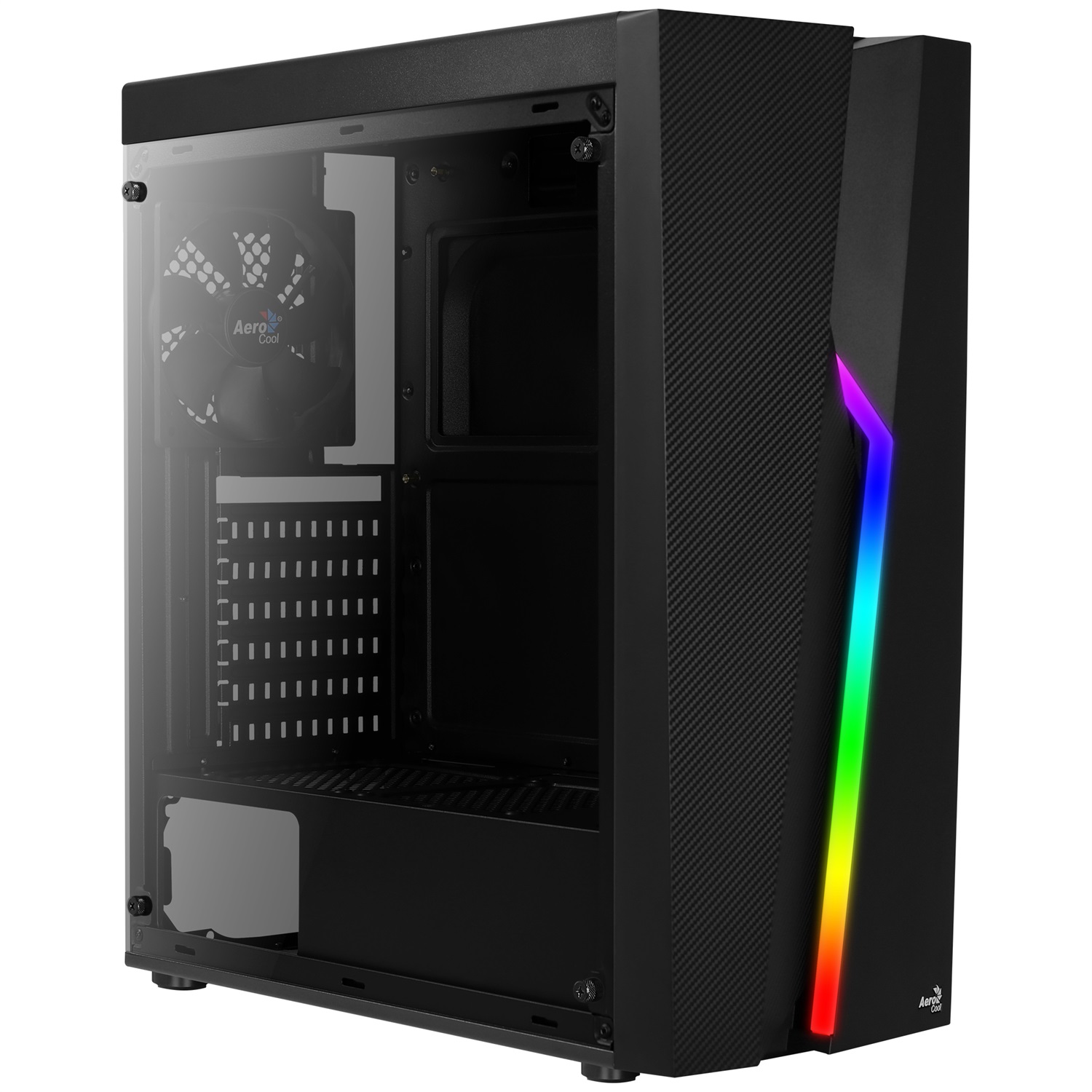 Aerocool Bolt Midi Tower Nero - Case PC in Acrilico, supporto ATX, ventole da 120 mm