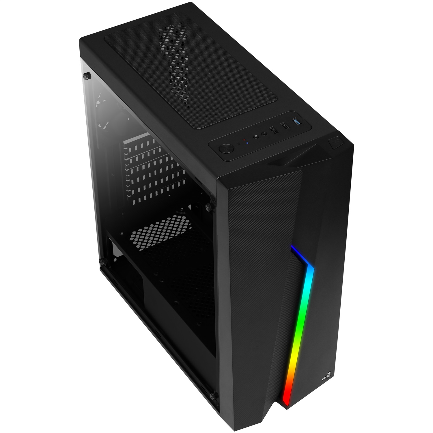 Aerocool Bolt Midi Tower Nero - Case PC in Acrilico, supporto ATX, ventole da 120 mm