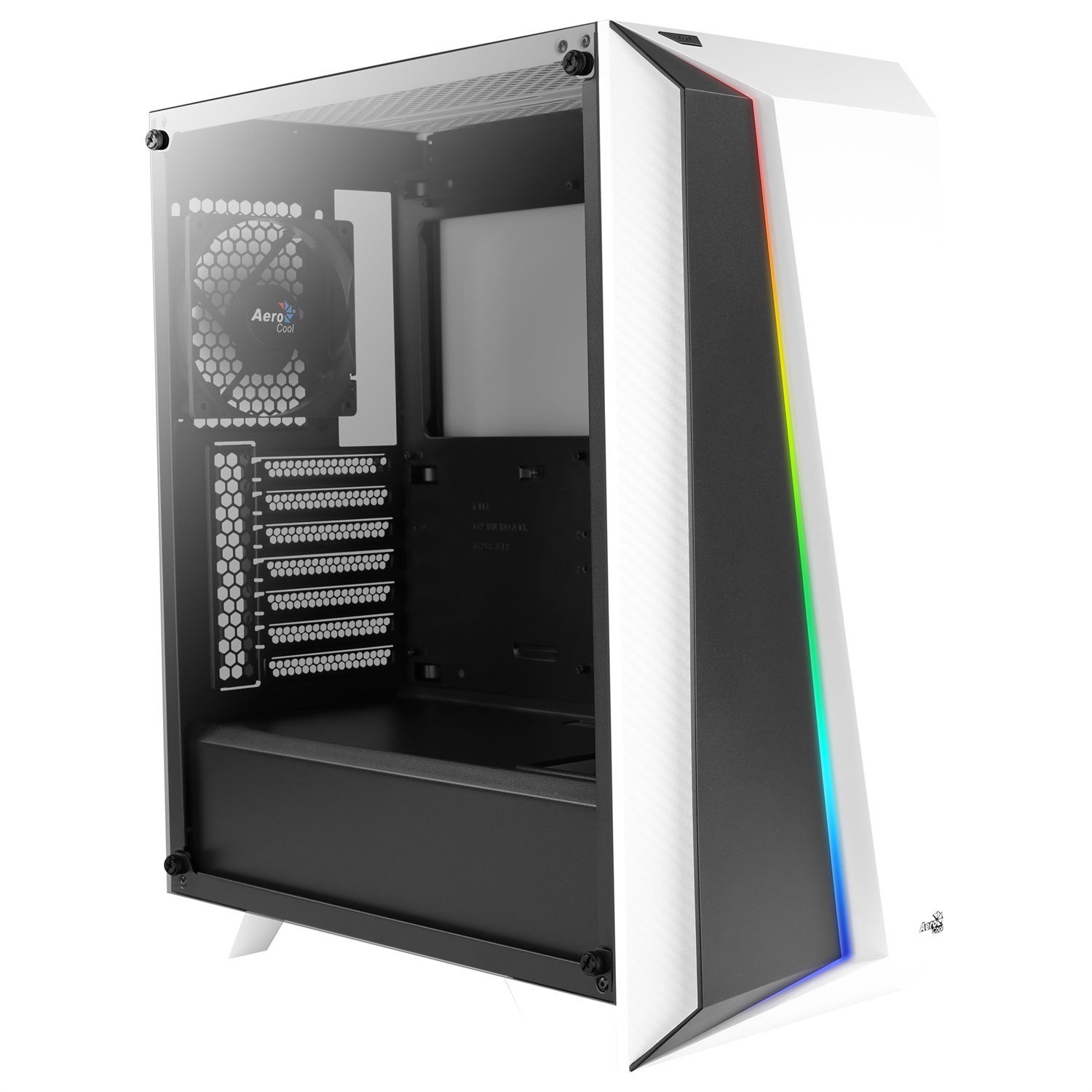 Aerocool Cylon Pro Midi Tower Bianco con Vetro Temperato - Supporto ATX, micro ATX, Mini-ITX