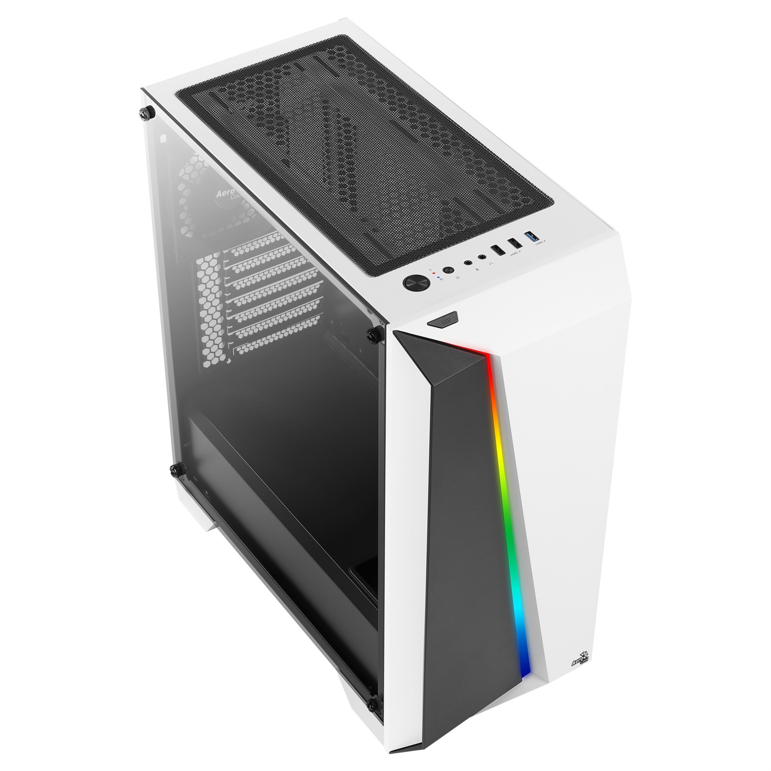 Aerocool Cylon Pro Midi Tower Bianco con Vetro Temperato - Supporto ATX, micro ATX, Mini-ITX