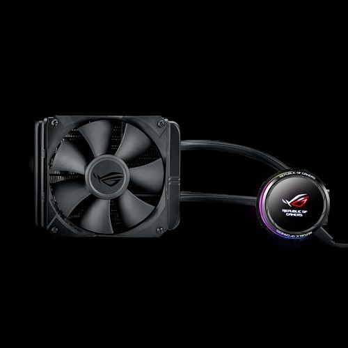 ASUS ROG RYUO 240 Raffreddatore Liquido AIO per CPU con Display OLED, Aura Sync RGB e 2 Ventole da 12 cm, Nero