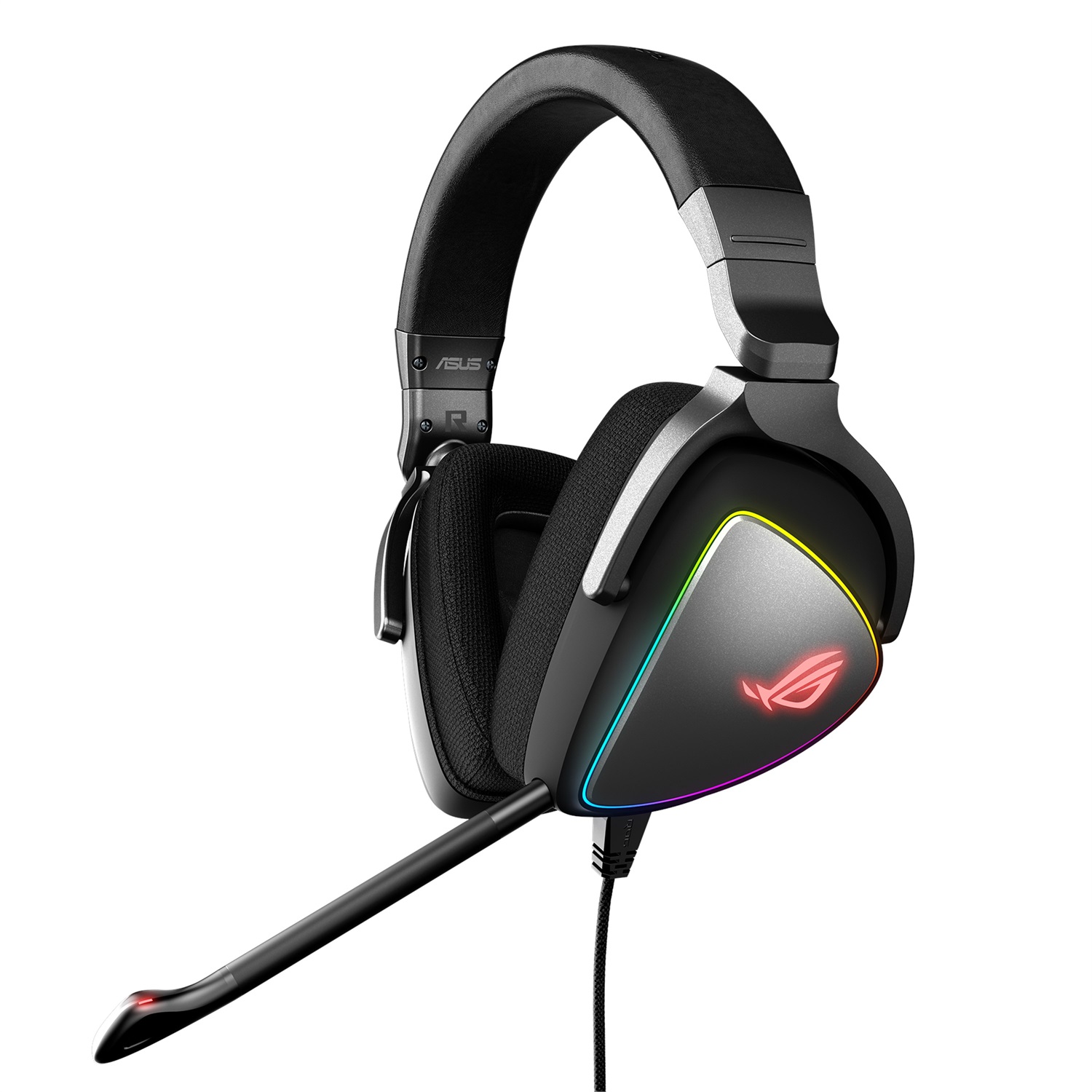 ASUS ROG Delta Cuffie Gaming Cablato USB Type-C con Hi-Res ESS Quad-DAC, Illuminazione RGB, Audio 7.1, Nero