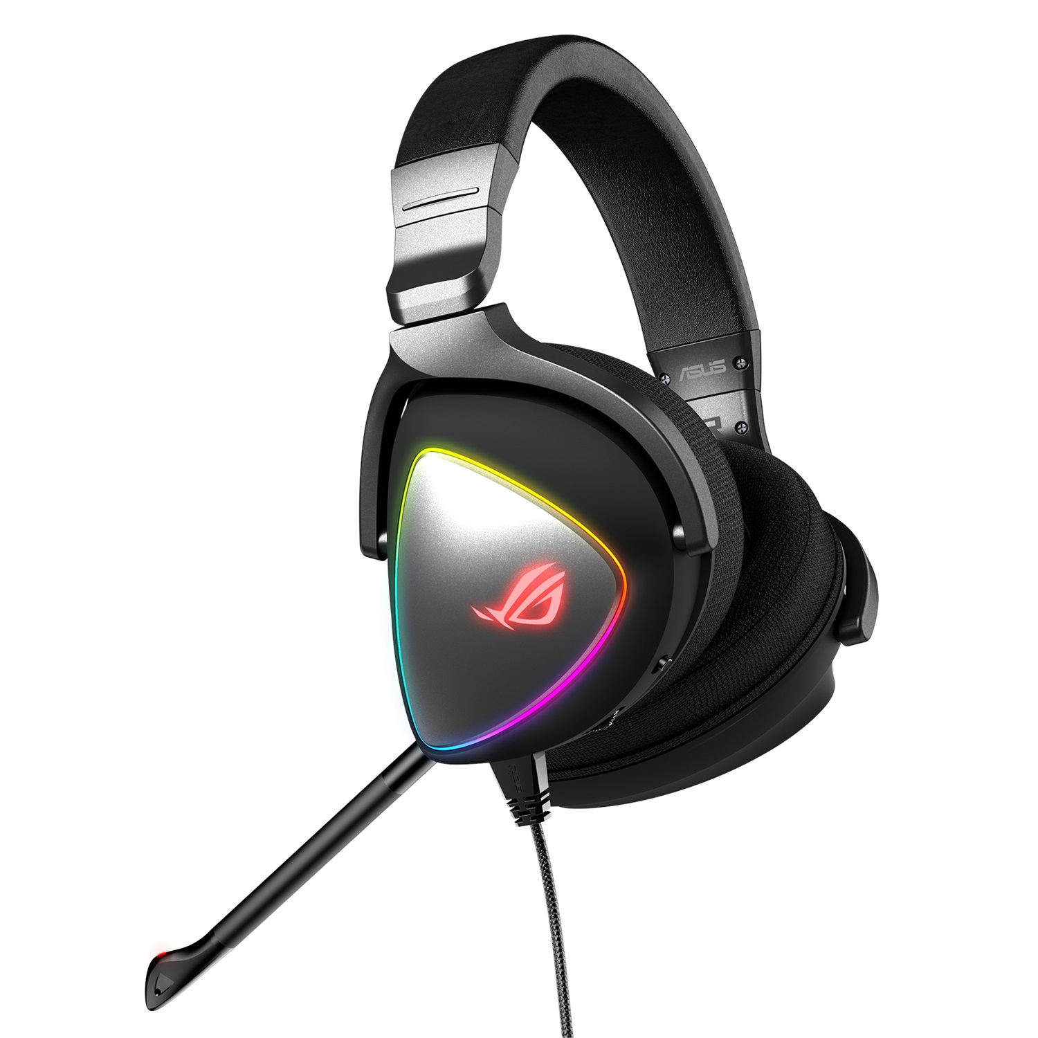 ASUS ROG Delta Cuffie Gaming Cablato USB Type-C con Hi-Res ESS Quad-DAC, Illuminazione RGB, Audio 7.1, Nero
