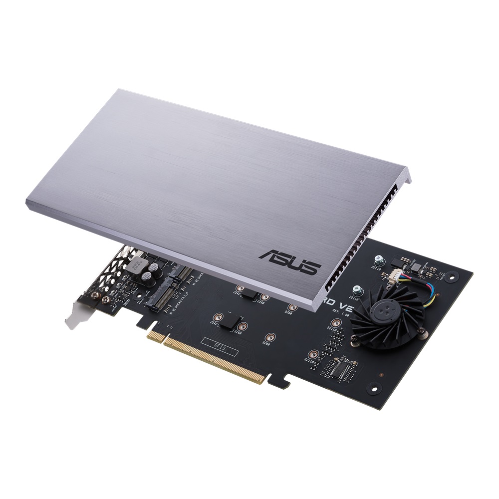 ASUS HYPER M.2 X16 CARD V2 - Scheda di Espansione PCIe 3.0 M.2, 128 Gbit/s, Compatibile con NVMe e RAID, 202 mm x 13 mm