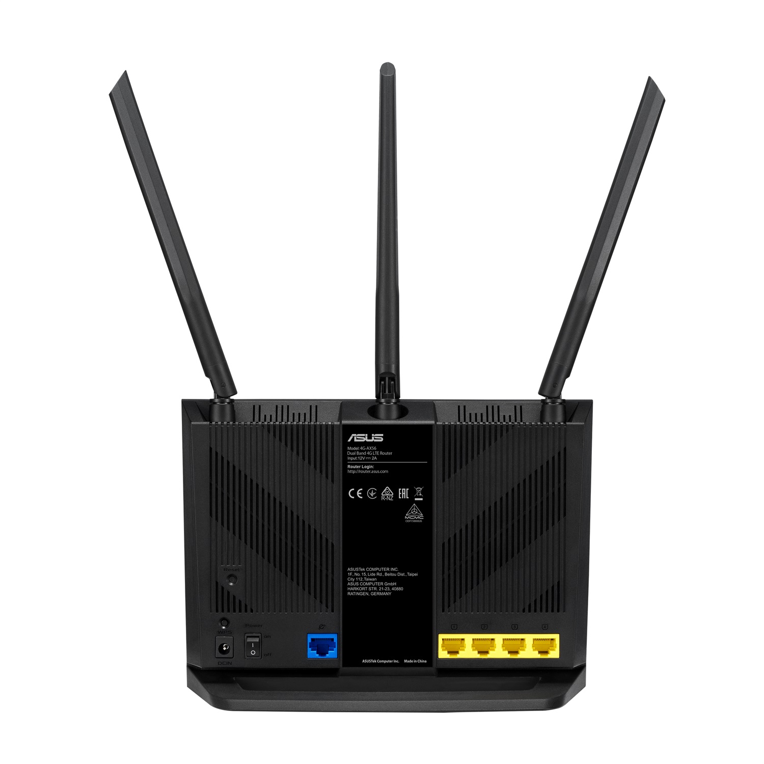 ASUS 4G-AX56 Router Wireless Gigabit Ethernet Dual-Band Wi-Fi 6 (2.4 GHz / 5 GHz) fino a 1800 Mbps, LTE Cat.6, Nero