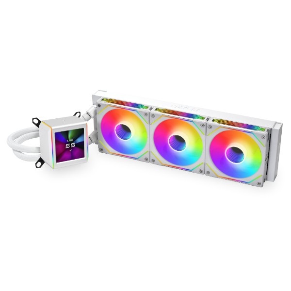 Lian Li GALAHAD II LCD SL-INF Kit di Raffreddamento a Liquido AIO 360 mm Bianco con Display IPS e Illuminazione ARGB