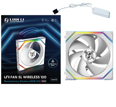 Lian Li UNI FAN SL Wireless 120 ARGB PWM Ventilatore 12 cm Bianco con Installazione Facile