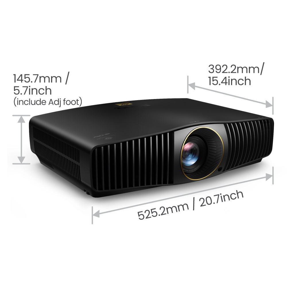 BenQ W5800 Videoproiettore DLP UHD 4K (3840x2160) 2600 ANSI Lumen, 16:9, 2000000:1, Compatibilità 3D, Nero