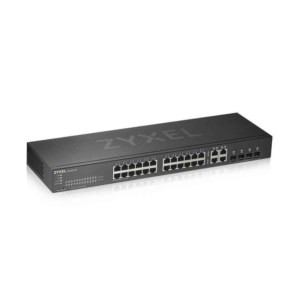 Zyxel GS1920-24V2 Switch Gestito 24 Porte Gigabit Ethernet 4 Porte Dual Gigabit SFP, NebulaFlex, IPv6, VLAN, QoS, Montaggio Rack