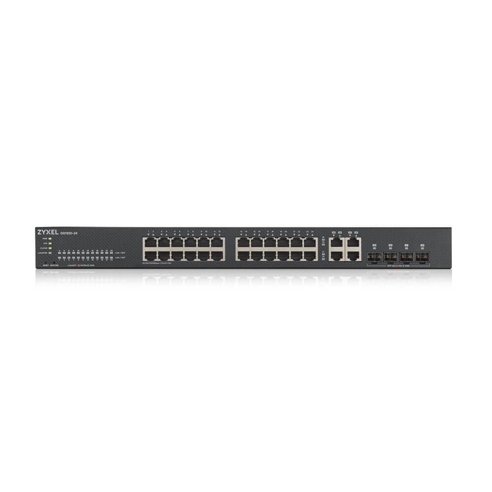 Zyxel GS1920-24V2 Switch Gestito 24 Porte Gigabit Ethernet 4 Porte Dual Gigabit SFP, NebulaFlex, IPv6, VLAN, QoS, Montaggio Rack