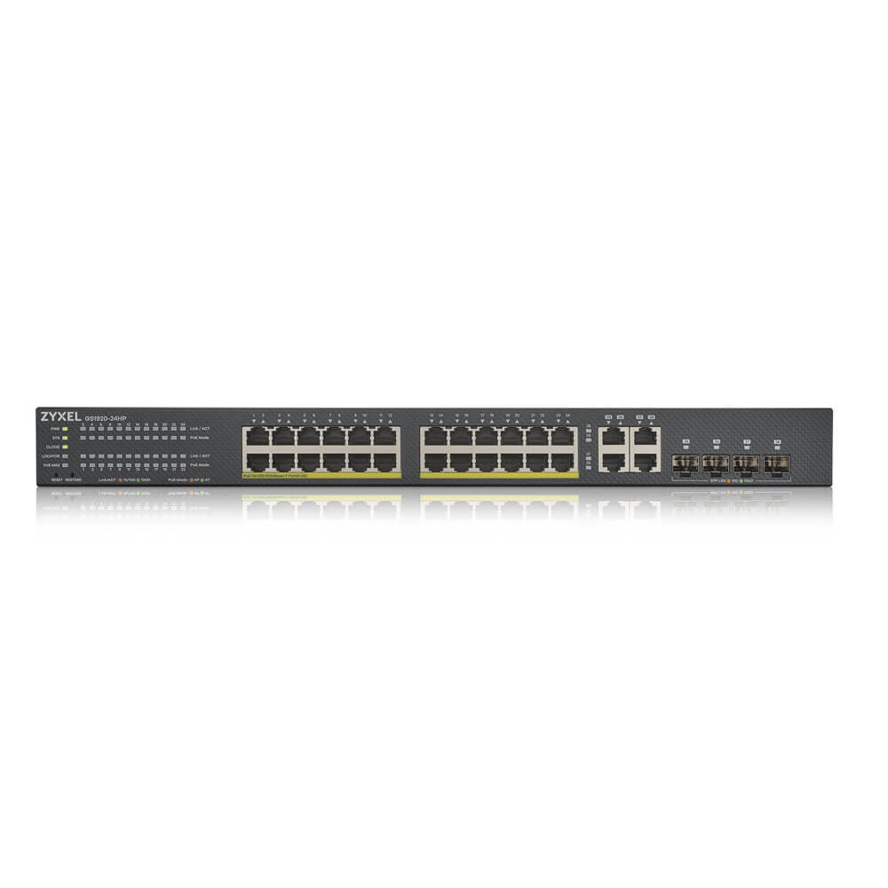 Zyxel GS1920-24HPV2 Switch Gestito 24 Porte Gigabit Ethernet (10/100/1000) con Supporto Power over Ethernet (PoE), Montaggio Rack, Capacità di Commutazione 56 Gbit/s