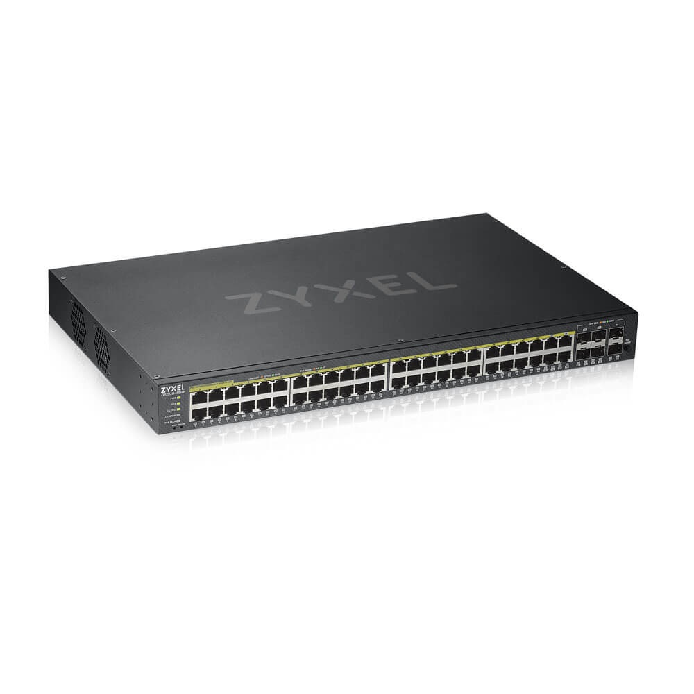 Zyxel GS1920-48HPV2 Switch Gestito 48 Porte Gigabit Ethernet (10/100/1000) con Supporto Power over Ethernet (PoE ) e NebulaFlex, Nero