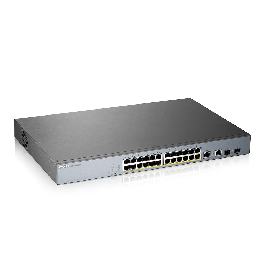 Zyxel GS1350-26HP-EU0101F Switch di Rete Gestito L2 24 Porte Gigabit Ethernet (10/100/1000) con Supporto Power over Ethernet (PoE) e Capacità di Commutazione 52 Gbit/s - Grigio