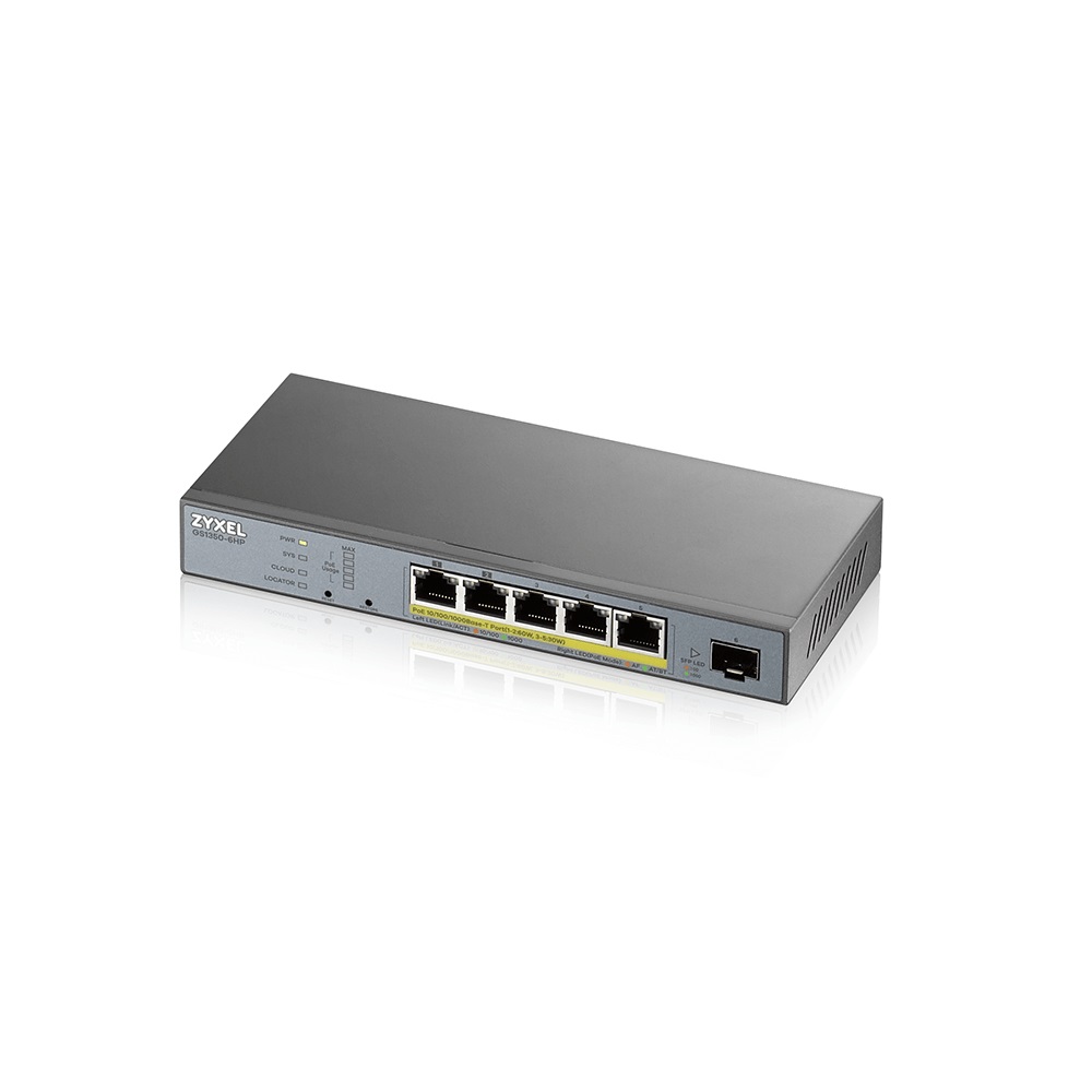 Zyxel GS1350-6HP-EU0101F Switch di Rete Gestito L2 Gigabit Ethernet (10/100/1000) con 5 Porte RJ-45 e Supporto Power over Ethernet (PoE ) 60W