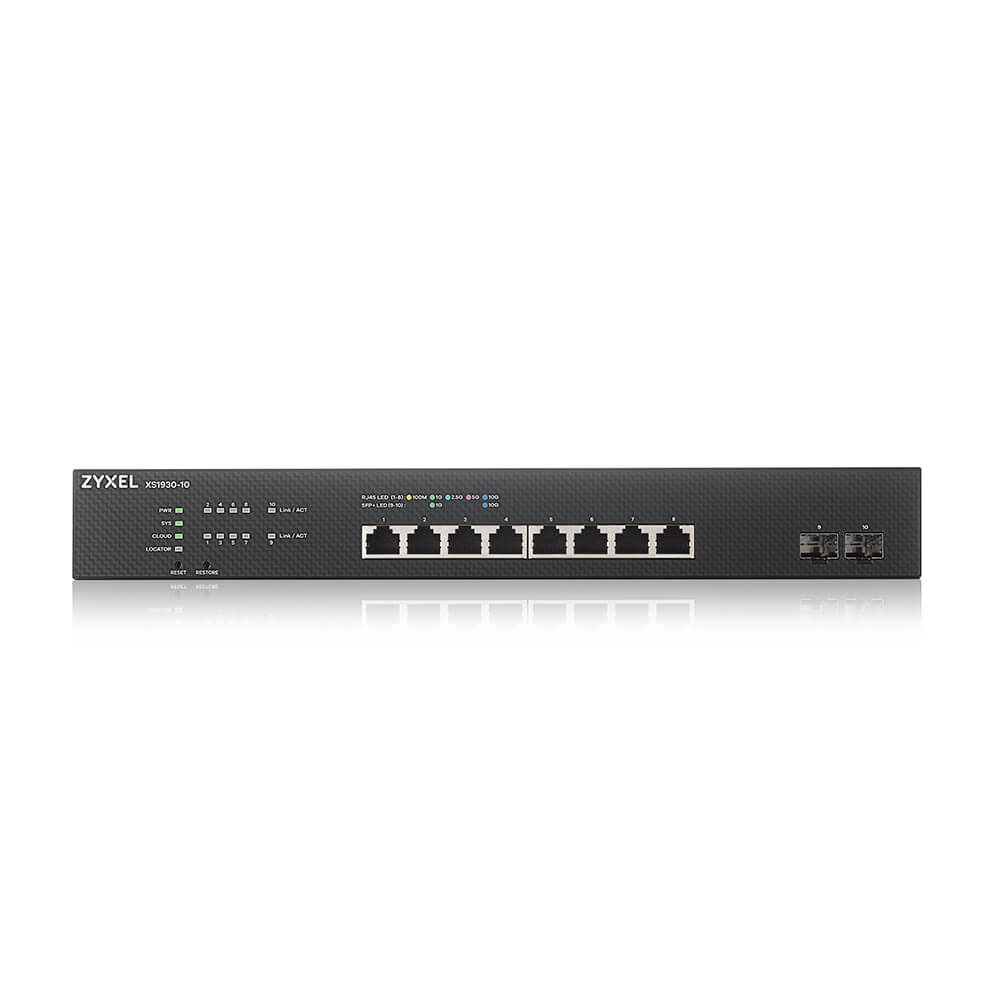 Zyxel XS1930-10-ZZ0101F Switch di Rete Gestito L3 10G Ethernet 8 Porte RJ-45 (100/1000/10000) con 2 Porte SFP - Montaggio Rack