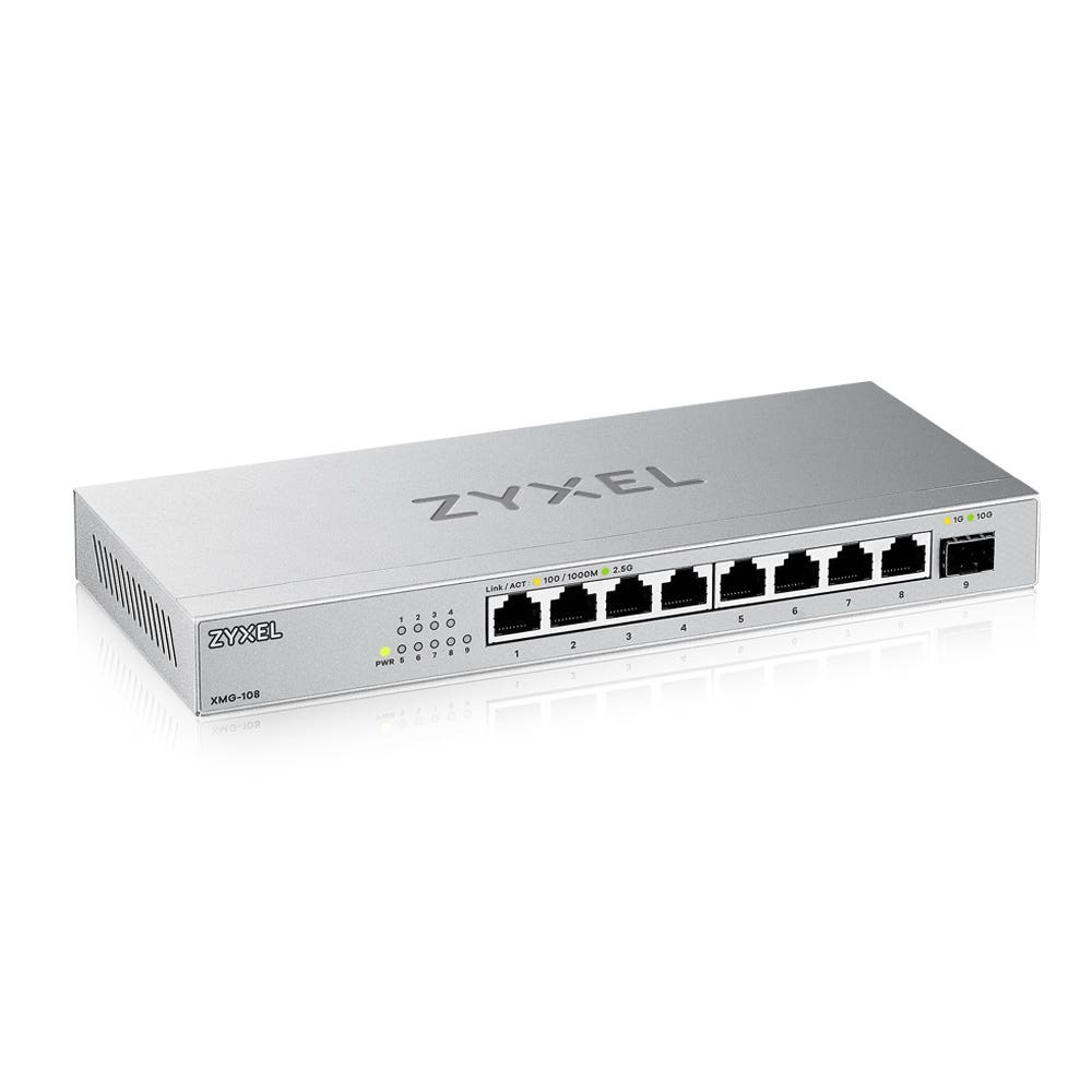 Zyxel XMG-108 Switch Non Gestito 8 Porte 2.5G Ethernet con Porta 10G SFP - Argento