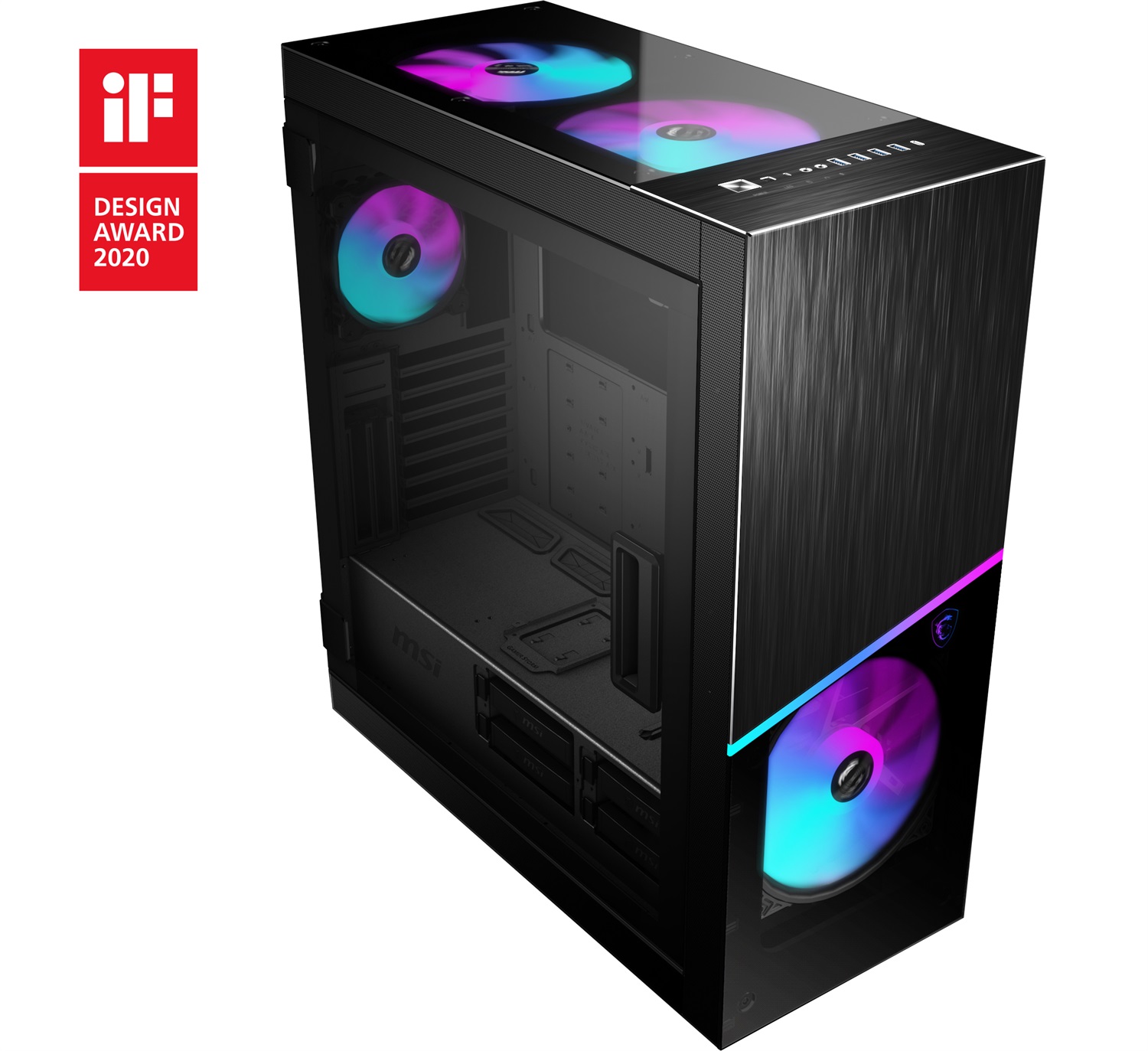 MSI MPG SEKIRA 500X Case Midi Tower EATX con 4 Ventole ARGB, Supporto Radiatori fino a 360mm, Vetro Temperato Nero