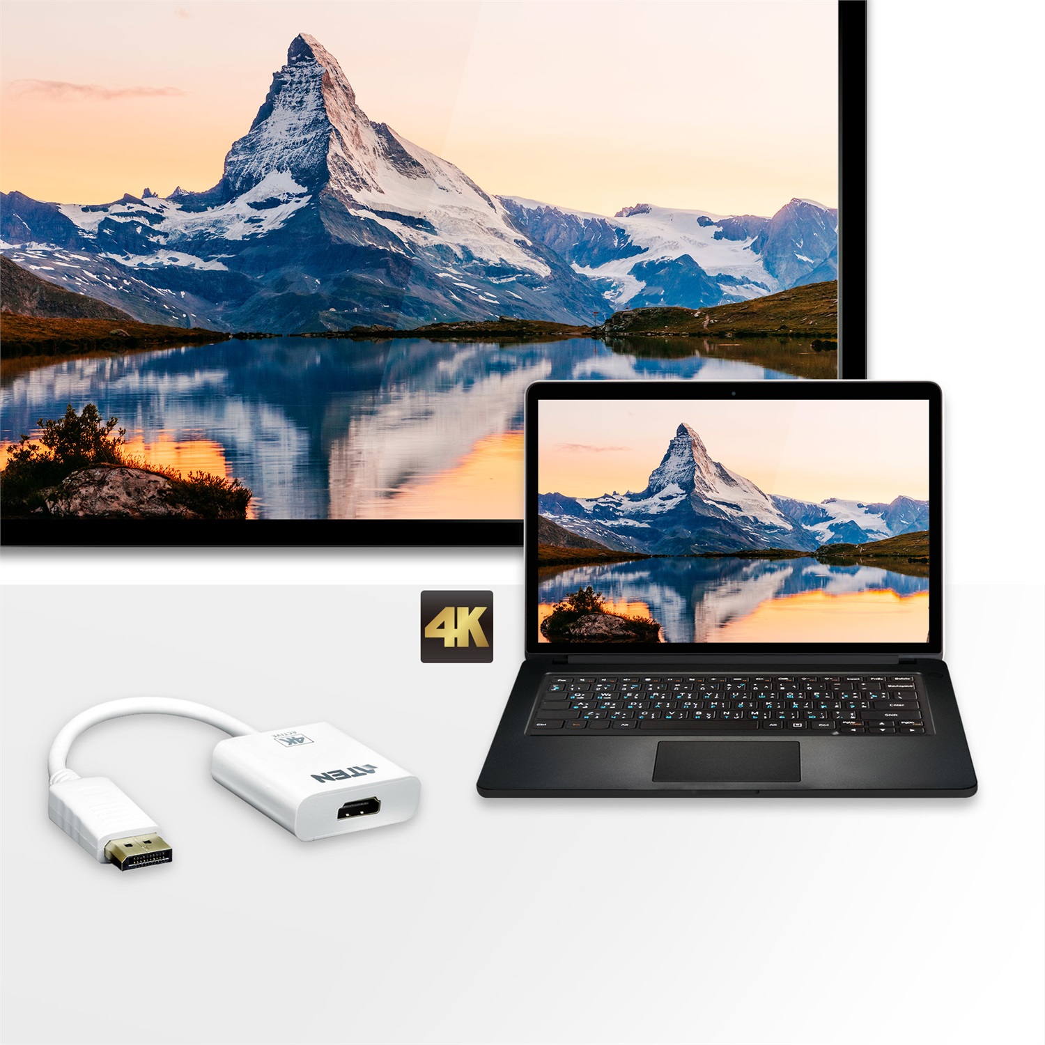 Aten VC986 Adattatore DisplayPort a HDMI 4K UHD - Supporto Audio e Risoluzioni Fino a 3840x2160