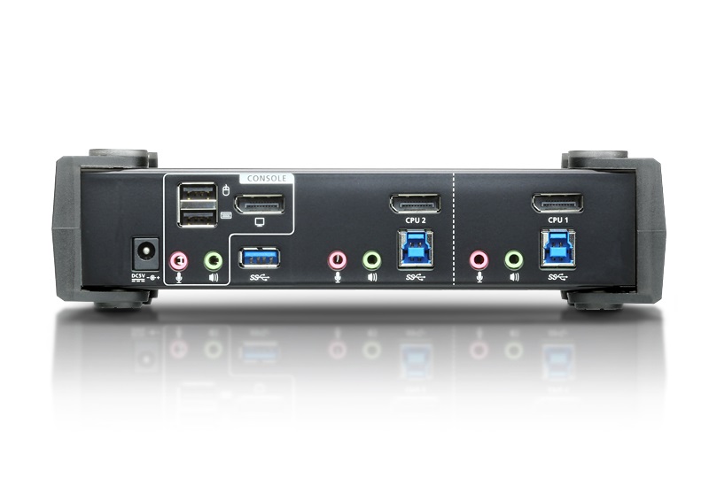 ATEN Switch 4K DisplayPort KVMP™ USB 3.0 a 2 porte - Risoluzione 4096 x 2160 Pixel, Nero, CS1922-AT-G