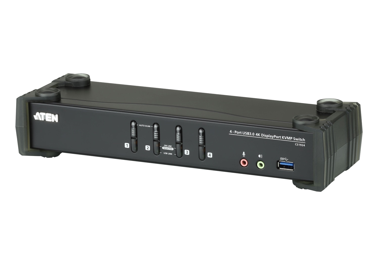 ATEN CS1924 Switch KVM 4-Port USB 3.0 con DisplayPort 4K Ultra HD - Nero