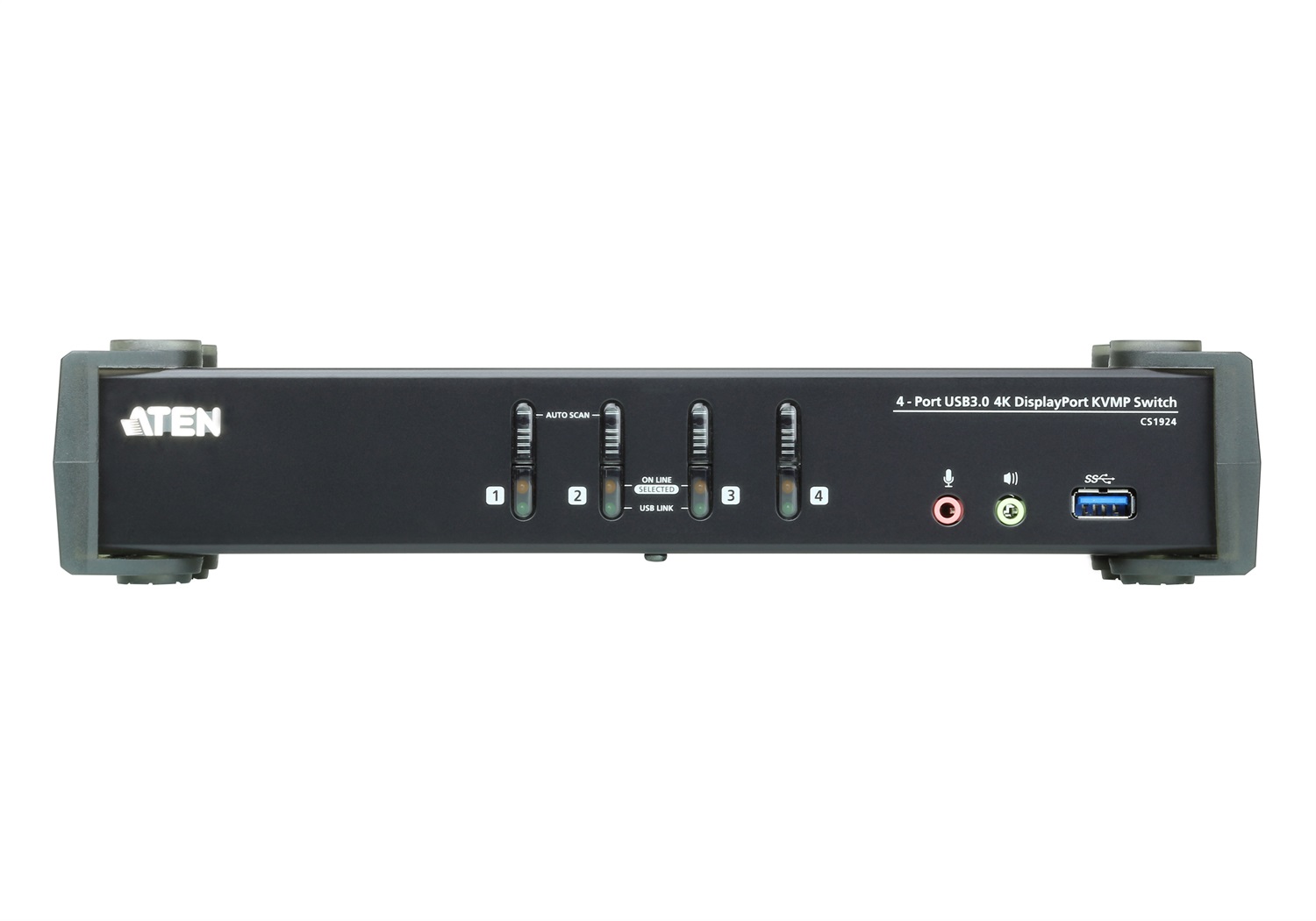 ATEN CS1924 Switch KVM 4-Port USB 3.0 con DisplayPort 4K Ultra HD - Nero